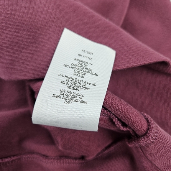 Belle by Kim Gravel French Terry Top with Inverted Hem Fig 2X - Picture 7 of 8